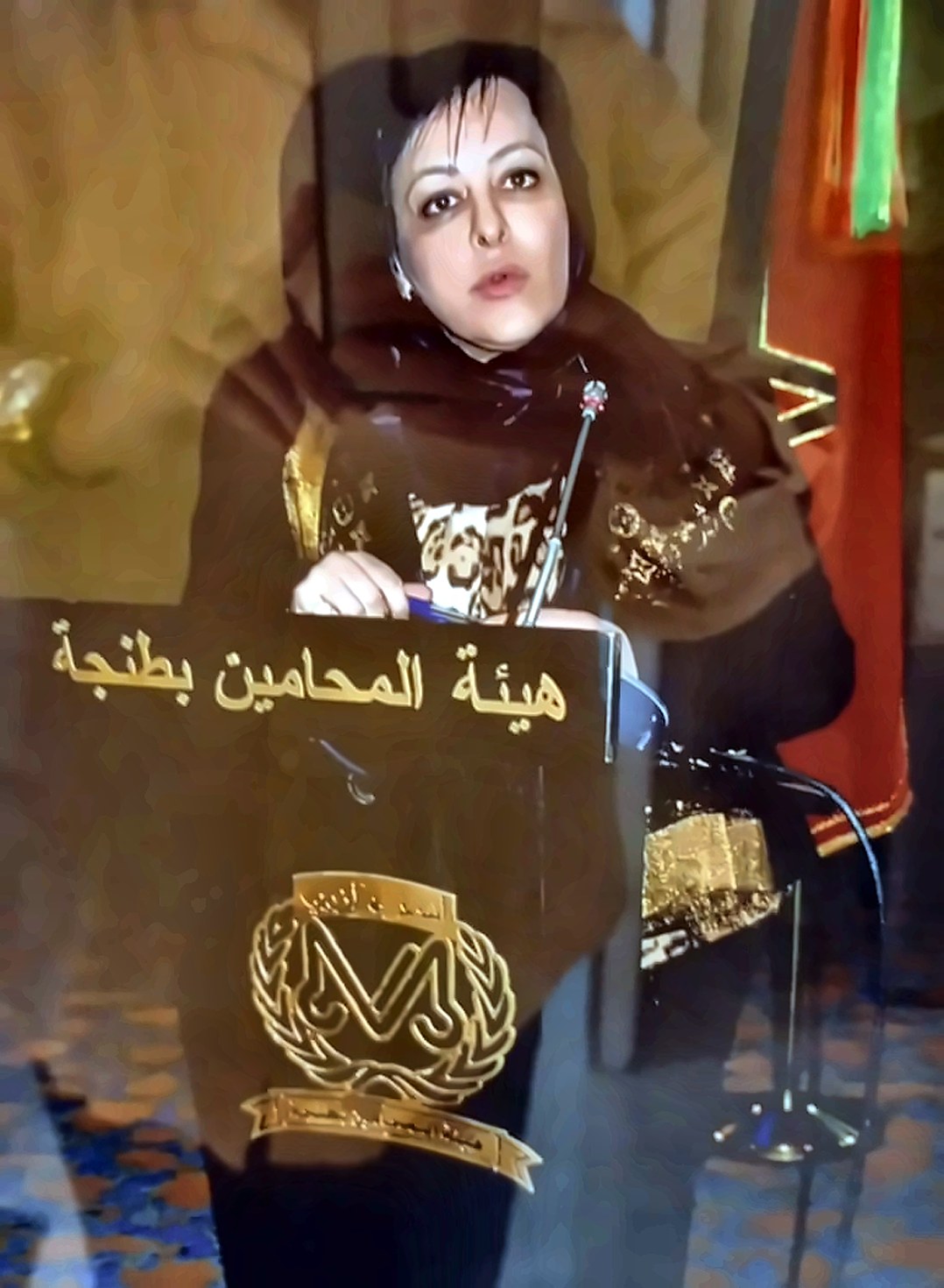 Maître Souad Lazrak — intervención en la tribuna del Colegio de Abogados de Tánger